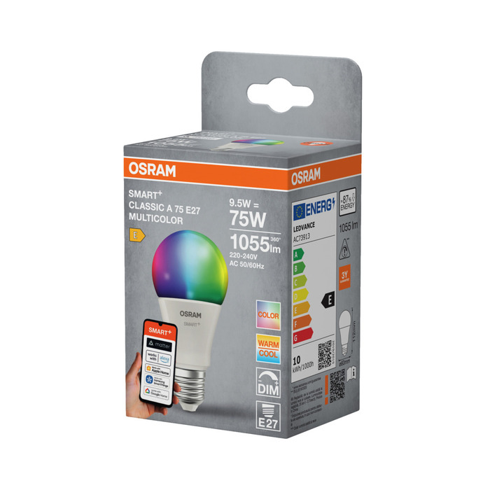LEDVANCE SMART+ standard pære RGBW E27 9,5 W